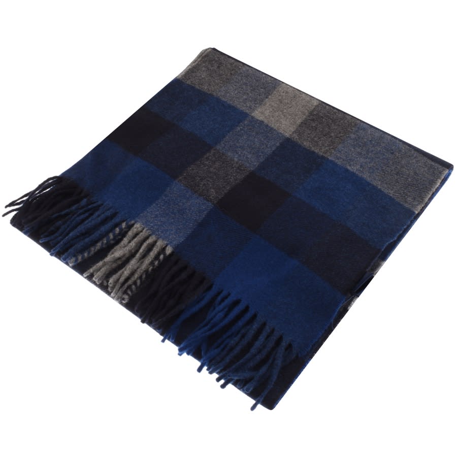 Alternative Image for ProductGant Twill Checked Wool Scarf Blue1